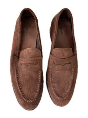 Meermin Men's Brown Suede Loafers Leather Sole Size 9.5